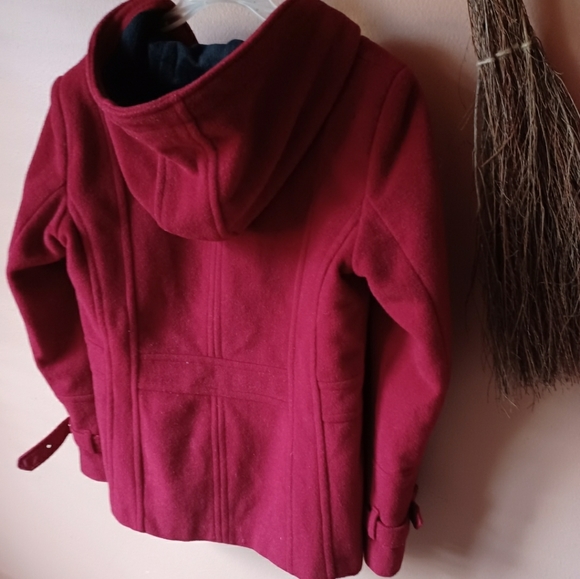 St Johns Bay Red Wool & Cashmere Blend Zip coat Jacket M - Picture 5 of 9